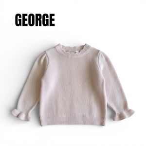 086 George Baby Light Pink Ruffle Cuff Knit Sweater